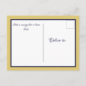 Carte Postale Faire-part Fête de mariage Nautical Coastal Navy Blue Sandpip (Dos)