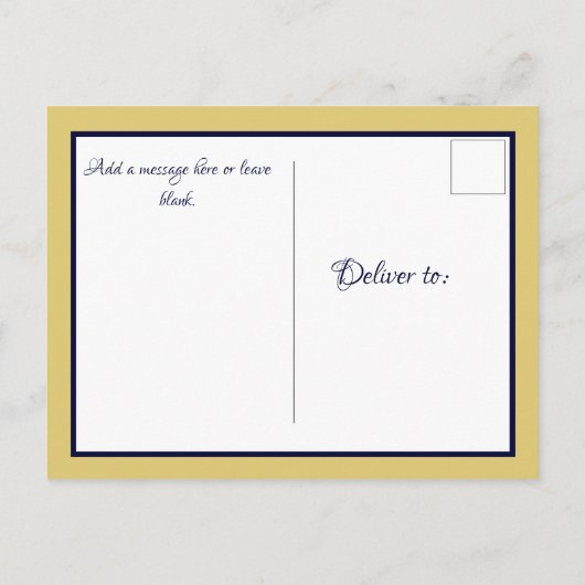 Carte Postale Faire-part Fête de mariage Nautical Coastal Navy Blue Sandpip (Dos)