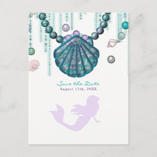 Carte Postale Faire-part Fête de mise à jour de la sirène violette de la pl