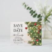 Carte Postale Faire-part Fête de Noël de Noël Enregistrer la date (Debout devant)