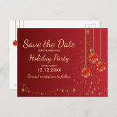 Carte Postale Faire-part Fête de Noël Élégante et Festive Enregistrez la Da (Devant / Derrière)