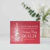 Carte Postale Faire-part Fête de Noël Enregistrez la date Arbre scintillant (Debout devant)