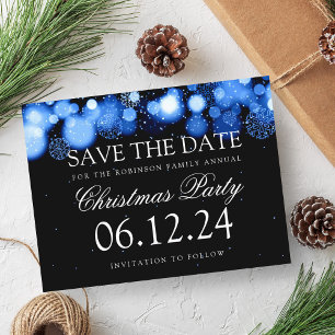 Carte Postale Faire-part Fête de Noël Enregistrez la date Hiver Merveilleux