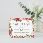 Carte Postale Faire-part Fête de Noël Poinsettia Save The Date (Debout devant)