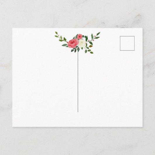 Carte Postale Faire-part Fête de Noël Red Rose Save The Date (Dos)