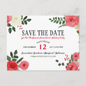 Carte Postale Faire-part Fête de Noël Red Rose Save The Date (Devant)