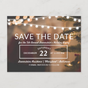 Carte Postale Faire-part Fête de Noël Réservez la date Lumières de chaî