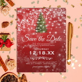 Carte Postale Faire-part Fête de Noël Rouge Save the Date