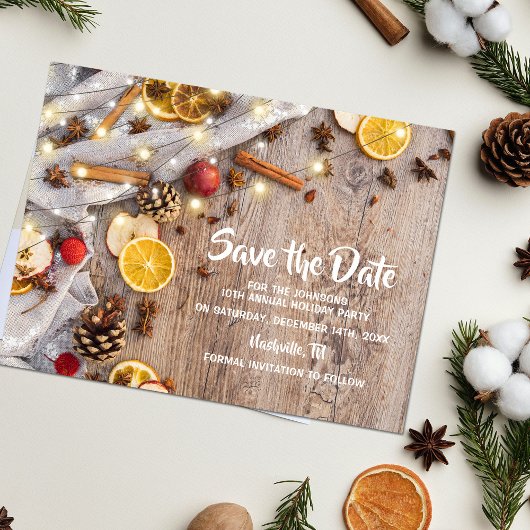 Carte Postale Faire-part Fête de Noël rustique