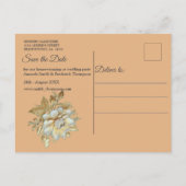 Carte Postale Faire-part Fête de plage avec fleurs blanches et perles (Dos)