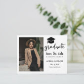 Carte Postale Faire-part Fête de remise des diplômes simple | Photo de sauv (Debout devant)