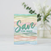 Carte Postale Faire-part Fête de Retraite Sauvegarder la Date Aquarelle Ran (Debout devant)