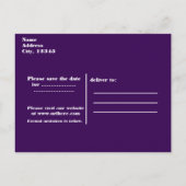 Carte Postale Faire-part Fête de sauvegarde de 16 ans Cœur Violet et Argent (Dos)