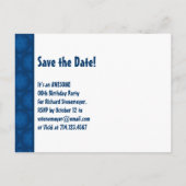 Carte Postale Faire-part Fête des 55 ans Jour à sauver Nuit Bleue (Dos)