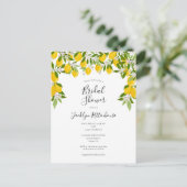 Carte Postale Faire-part Fête des mariées d'aquarelle aux fleurs de citron (Debout devant)