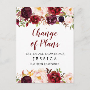 Carte postale Faire-part Fête des mariées reportée