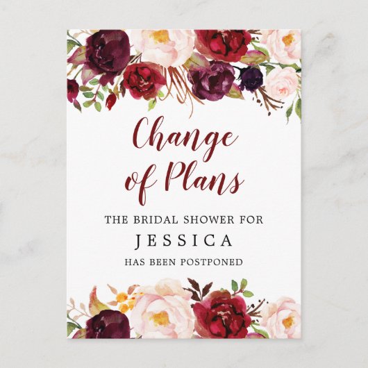 Carte postale Faire-part Fête des mariées reportée (Devant)