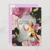 Carte Postale Faire-part Fête des mariées rétro Tea Party enregistrer la da (Devant / Derrière)