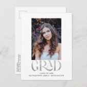 Carte Postale Faire-part Fête photo Silver Foil moderne (Devant / Derrière)