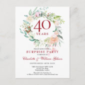 Carte Postale Faire-part Fête surprise pour 40e anniversaire de mariage Gui (Devant)