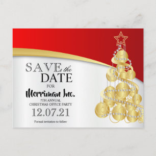 Carte Postale Faire-part Fêtes de Noël Fête du bureau Enregistrer la date