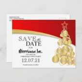 Carte Postale Faire-part Fêtes de Noël Fête du bureau Enregistrer la date (Devant / Derrière)