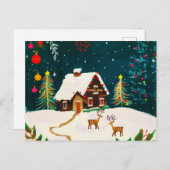 Carte Postale Faire-part Feuillage de forêt rustique automne Berries d'hive (Devant / Derrière)