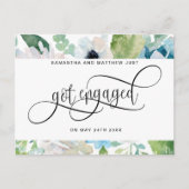 Carte Postale Faire-part Feuillage floral, Fiançailles, Engagement (Devant)