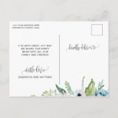 Carte Postale Faire-part Feuillage floral, Fianceacute;, Fiançailles (Dos)