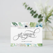 Carte Postale Faire-part Feuillage floral, Fianceacute;, Fiançailles (Debout devant)