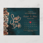 Carte Postale Faire-part Feuille 50e anniversaire Luxe Calendrier des dates (Devant)