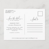 Carte Postale Faire-part Feuille d'aquarelle tropicale script enregistrer l (Dos)