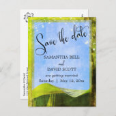 Carte Postale Faire-part Feuille de bananier rustique avec lumières Boho Sa (Devant / Derrière)