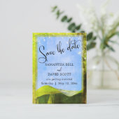 Carte Postale Faire-part Feuille de bananier rustique avec lumières Boho Sa (Debout devant)