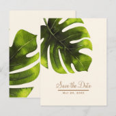 Carte Postale Faire-part Feuille de palme tropicale Élégante Élégante Écono (Devant / Derrière)