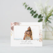 Carte Postale Faire-part Feuille de palmier séchée tropicale Enregistrer la (Debout devant)