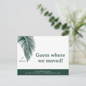 Carte Postale Faire-part Feuille de palmier vert émeraude Fun Floride Nouve (Debout devant)