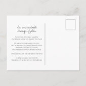 Carte Postale Faire-part feuille dessinée à la main mariage annulation gris (Dos)