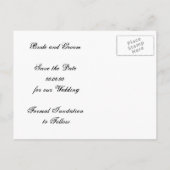 Carte Postale Faire-part Feuille enroulée noire, mariage jaune Enregistrez  (Dos)