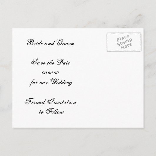 Carte Postale Faire-part Feuille enroulée noire, mariage jaune Enregistrez  (Dos)