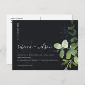 CARTE POSTALE FAIRE-PART FEUILLE NOIRE D'EUCALYPTUS AQUARELLE ENREGISTRER L (Devant / Derrière)