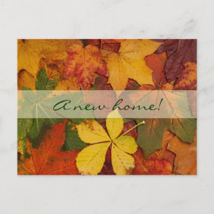 Carte Postale Faire-part Feuilles automnales - Nouvelle maison