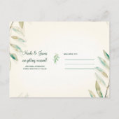 Carte Postale Faire-part Feuilles botaniques d'eucalyptus vert Enregistrer  (Dos)