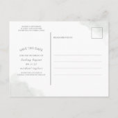 Carte Postale Faire-part Feuilles d'argent de verdure Enregistrer la date P (Dos)