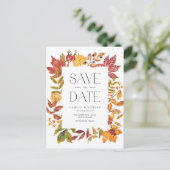 Carte Postale Faire-part Feuilles d'automne chaudes Cadre QR Code Enregistr (Debout devant)
