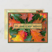 Carte Postale Faire-part Feuilles de chêne en mouvement en automne (Devant / Derrière)