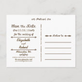 Carte Postale Faire-part Feuilles de dentelle - Tombez amoureux Sauvegarder (Dos)