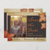 Carte Postale Faire-part Feuilles de érable d'automne Mariage boisé Enregis (Devant / Derrière)