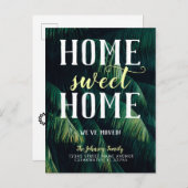 Carte Postale Faire-part Feuilles de palmier tropical Accueil Maison Douce  (Devant / Derrière)