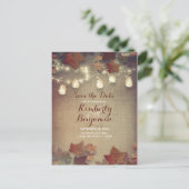 Carte Postale Faire-part Feuilles d'érable et pots Mason Fall Save the Date (Debout devant)
